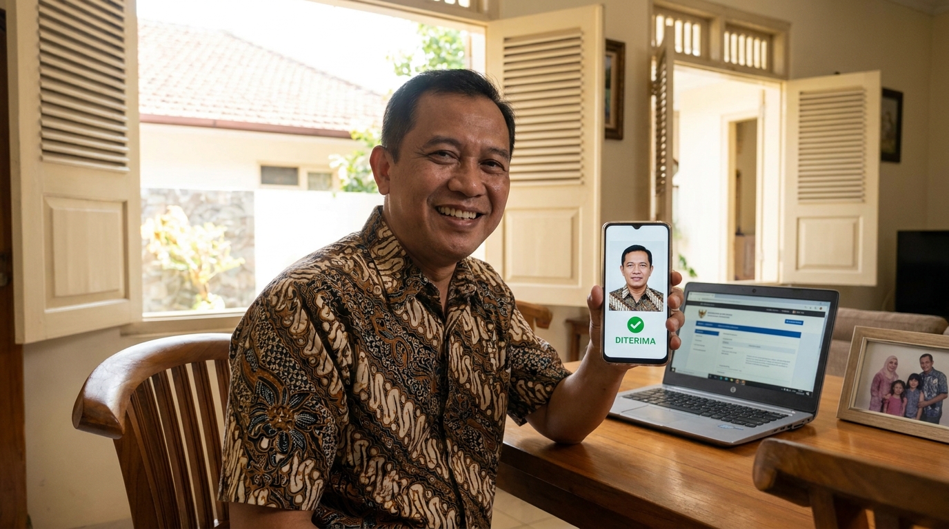 Supporting image showing the final accepted-looking result described in "Solusi Foto Profesional Tanpa Ribet".