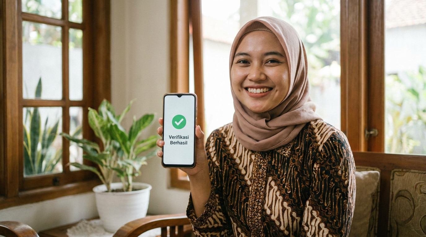 Supporting image showing the final accepted-looking result described in "Penyebab Utama Gagal Verifikasi Wajah".