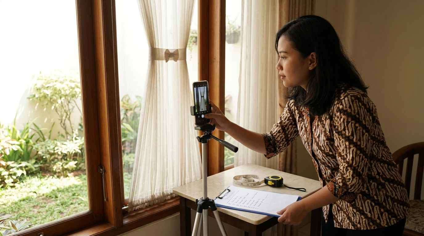 Supporting image that visualizes the requirements, checklist, or technical standards from "Langkah Praktis Foto Portrait di Rumah".