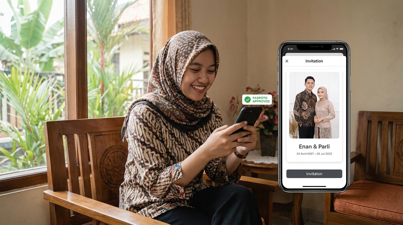 Supporting image showing the final accepted-looking result described in "Optimasi Hasil Foto dengan Teknologi AI".