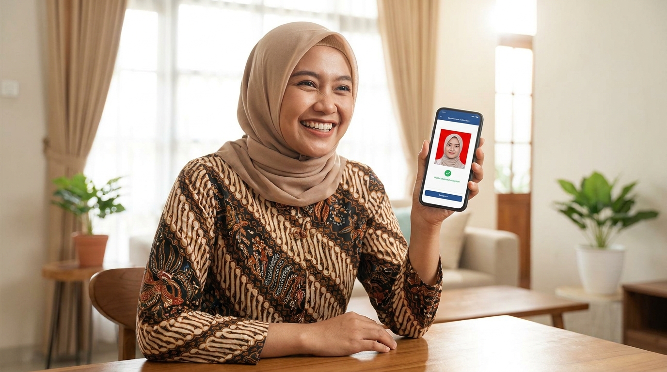 Supporting image showing the final accepted-looking result described in "Pencahayaan Tidak Merata dan Bayangan Tajam".