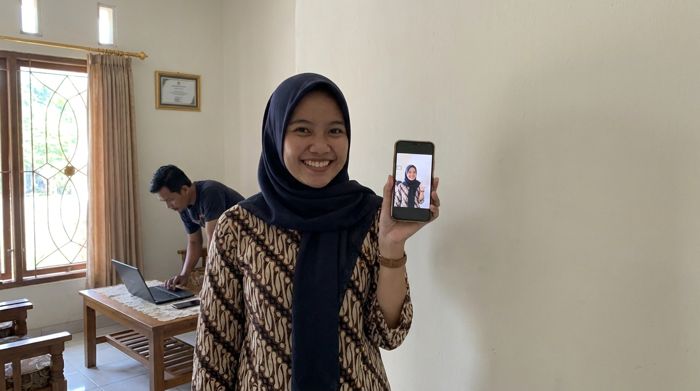 Supporting image showing the final accepted-looking result described in "Tips Pencahayaan untuk Hasil Maksimal".