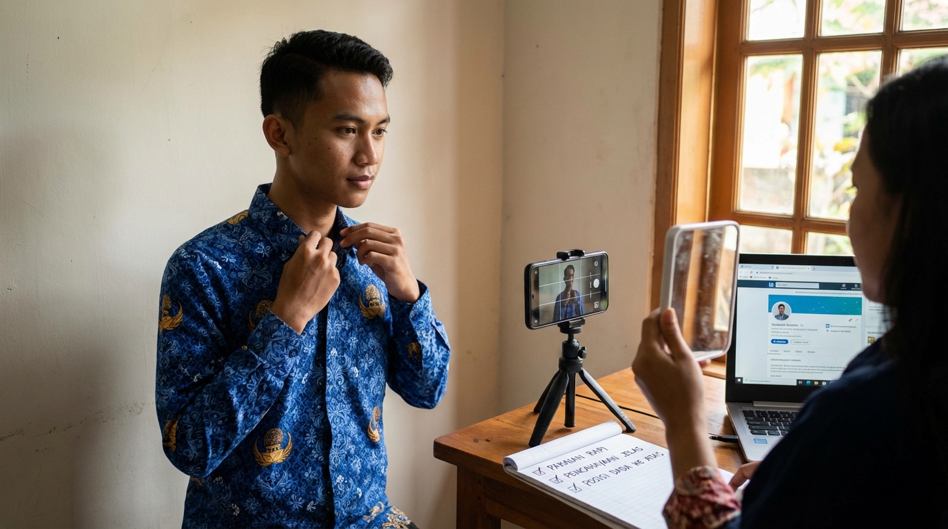 Supporting image that visualizes the requirements, checklist, or technical standards from "Checklist Elemen Foto LinkedIn yang Benar".