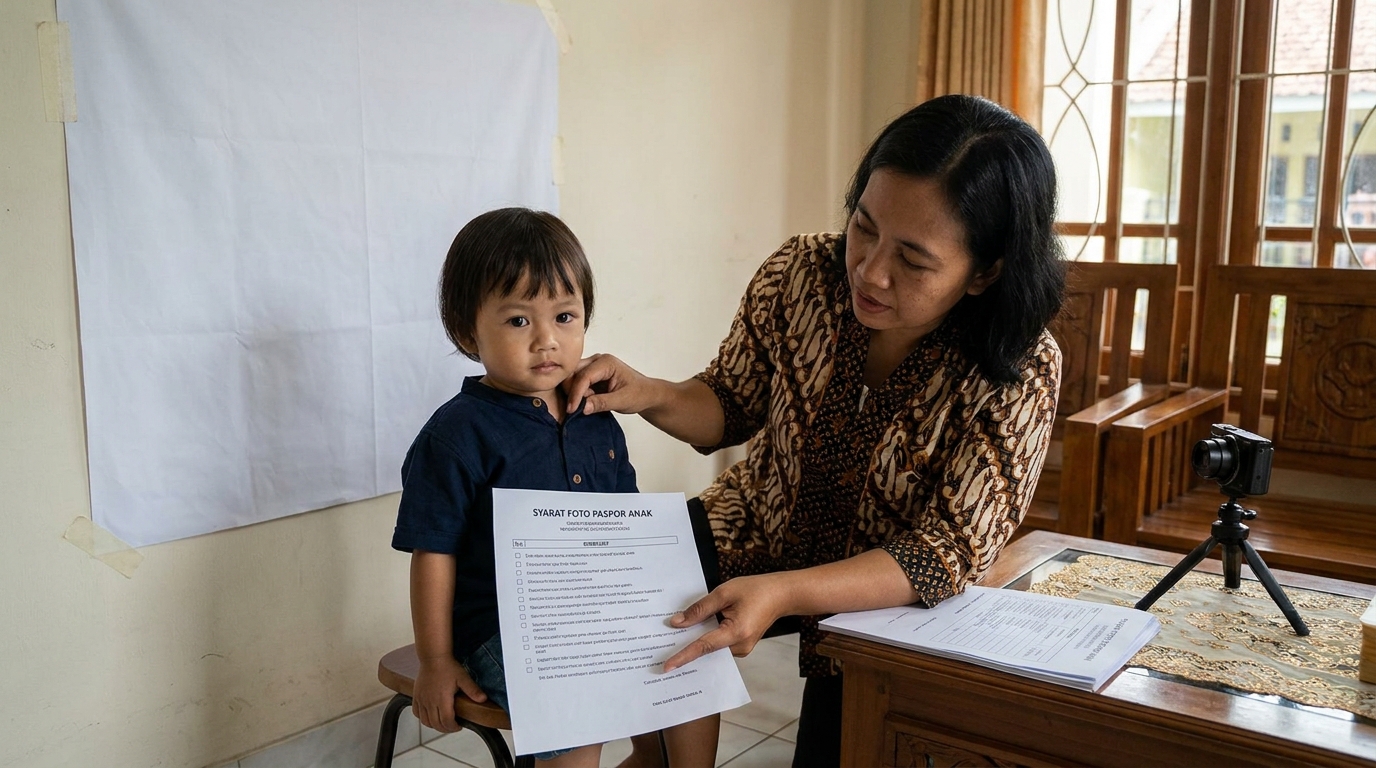 Supporting image that visualizes the requirements, checklist, or technical standards from "Quick Answer: Syarat Utama Foto Paspor Anak 2026".