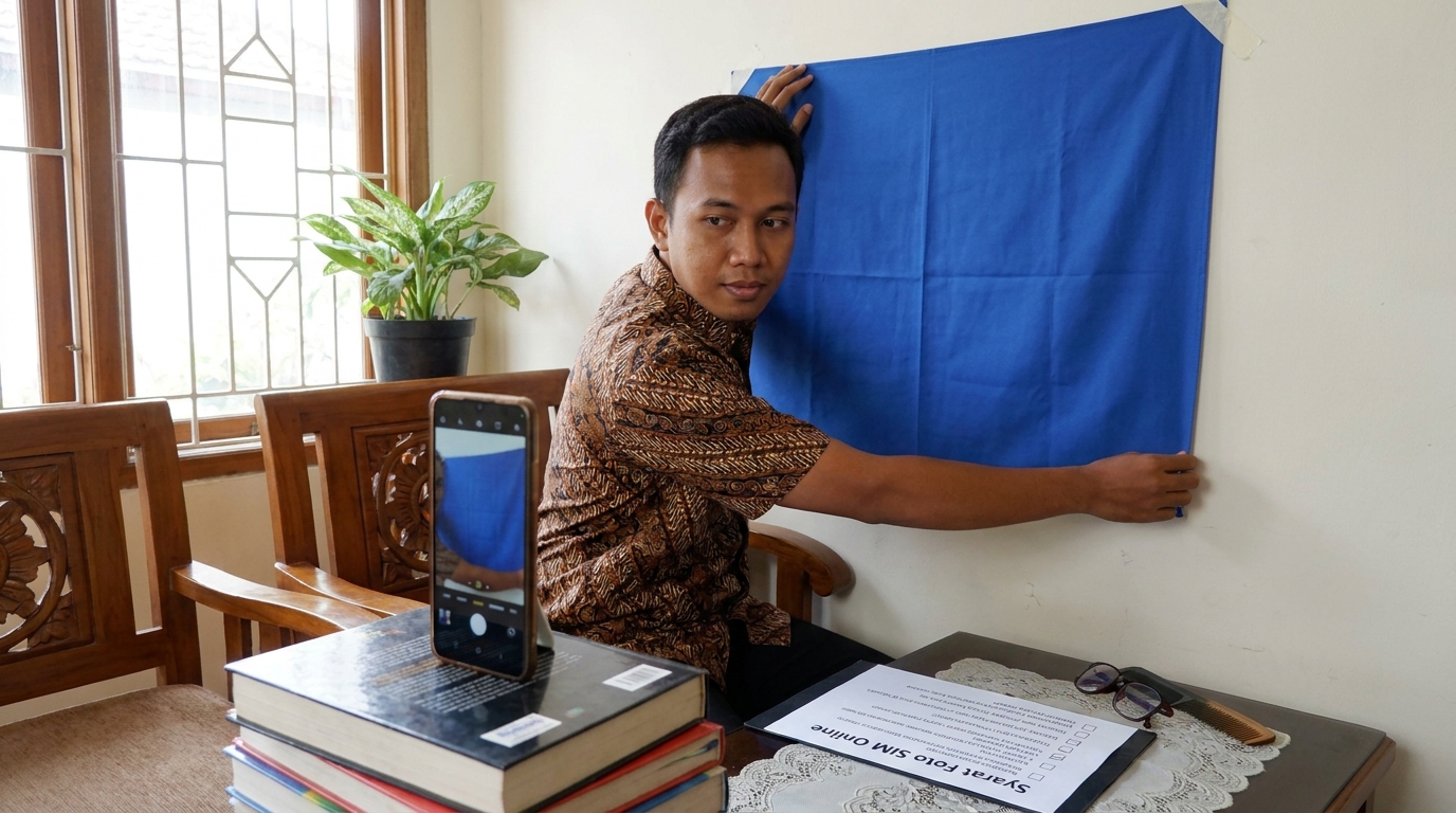 Supporting image that visualizes the requirements, checklist, or technical standards from "Syarat Teknis Foto SIM Online 2026".