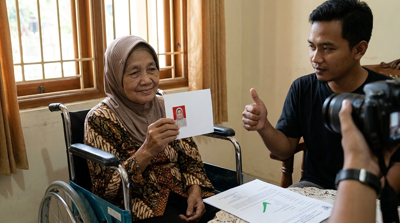 Supporting image showing the final accepted-looking result for cara foto pas foto orang sakit.