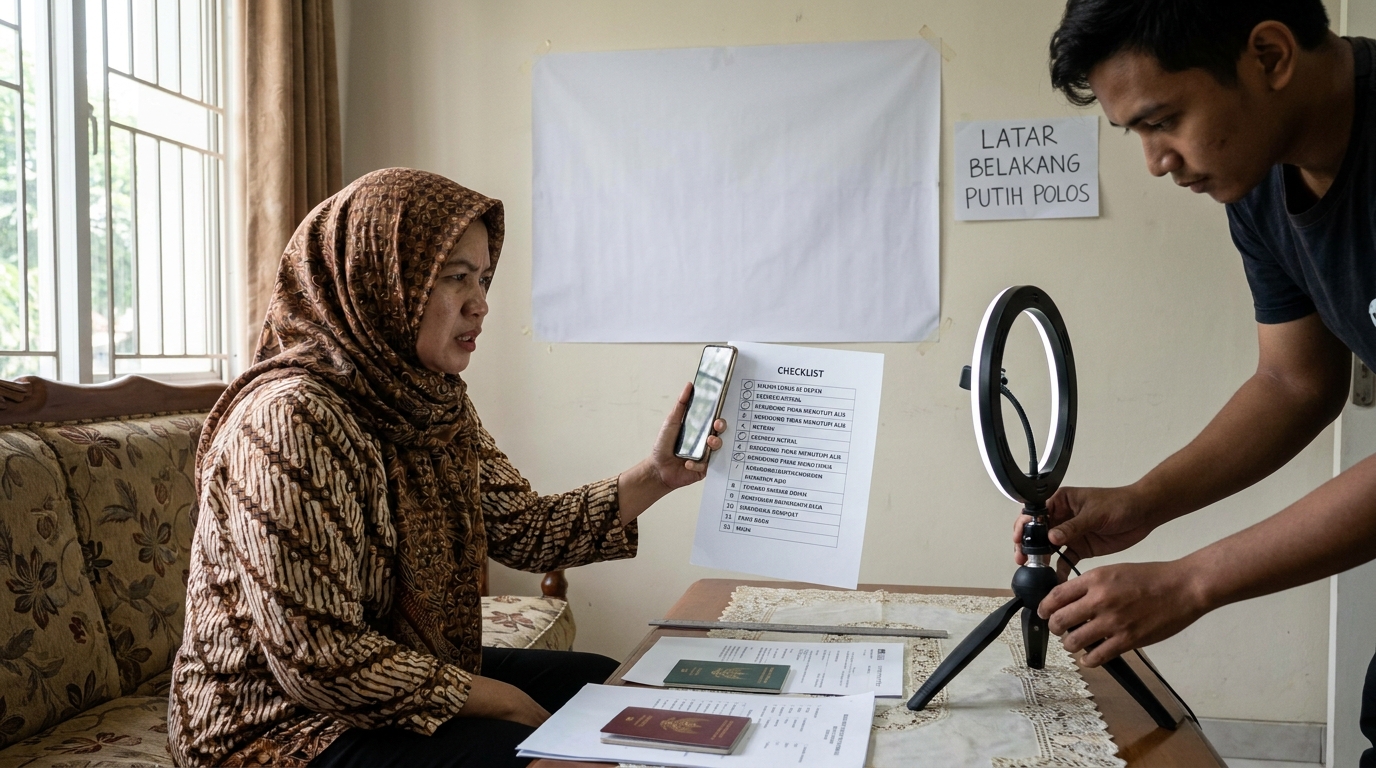 Supporting image that visualizes the requirements, checklist, or technical standards from "Syarat Foto Biometrik Visa Saudi 2026".