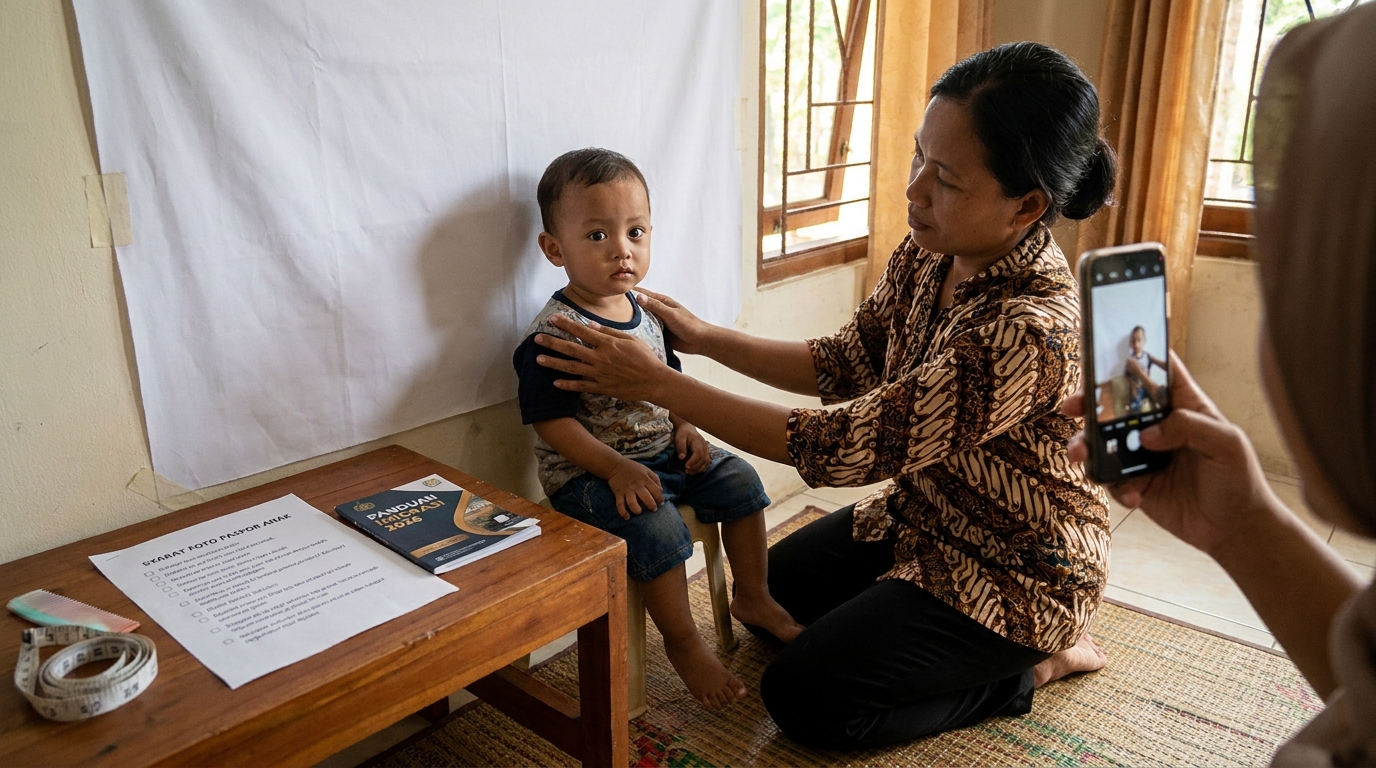 Supporting image that visualizes the requirements, checklist, or technical standards from "Syarat Mutlak: Mata Terbuka dan Tanpa Tangan Pendamping".