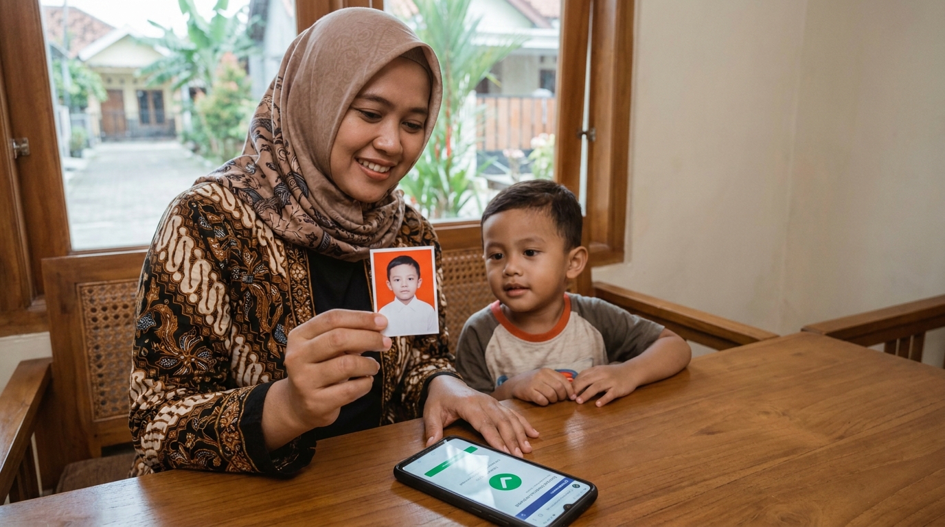 Supporting image showing the final accepted-looking result for pas foto paspor anak 2026.