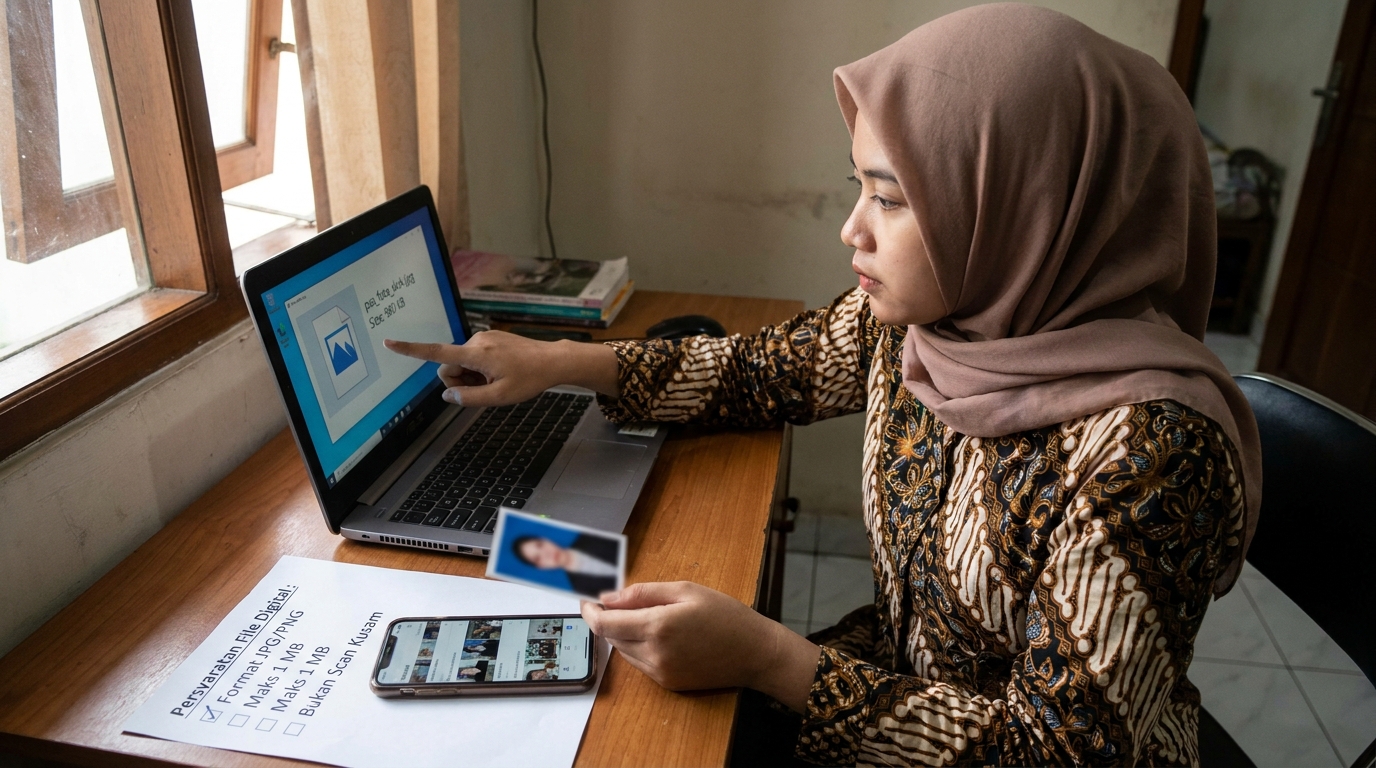 Supporting image that visualizes the requirements, checklist, or technical standards from "Persyaratan File Digital untuk Upload".