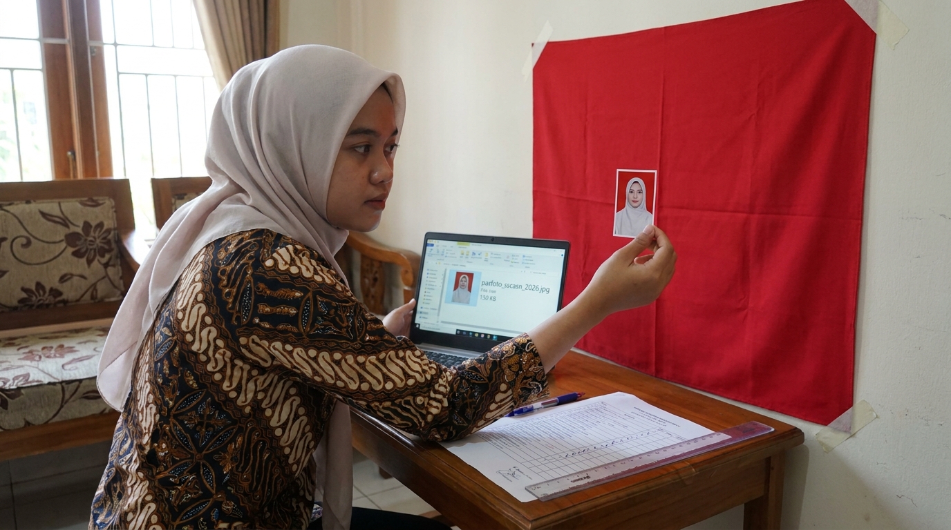 Supporting image that visualizes the requirements, checklist, or technical standards from "Spesifikasi Teknis Pas Foto Formal".