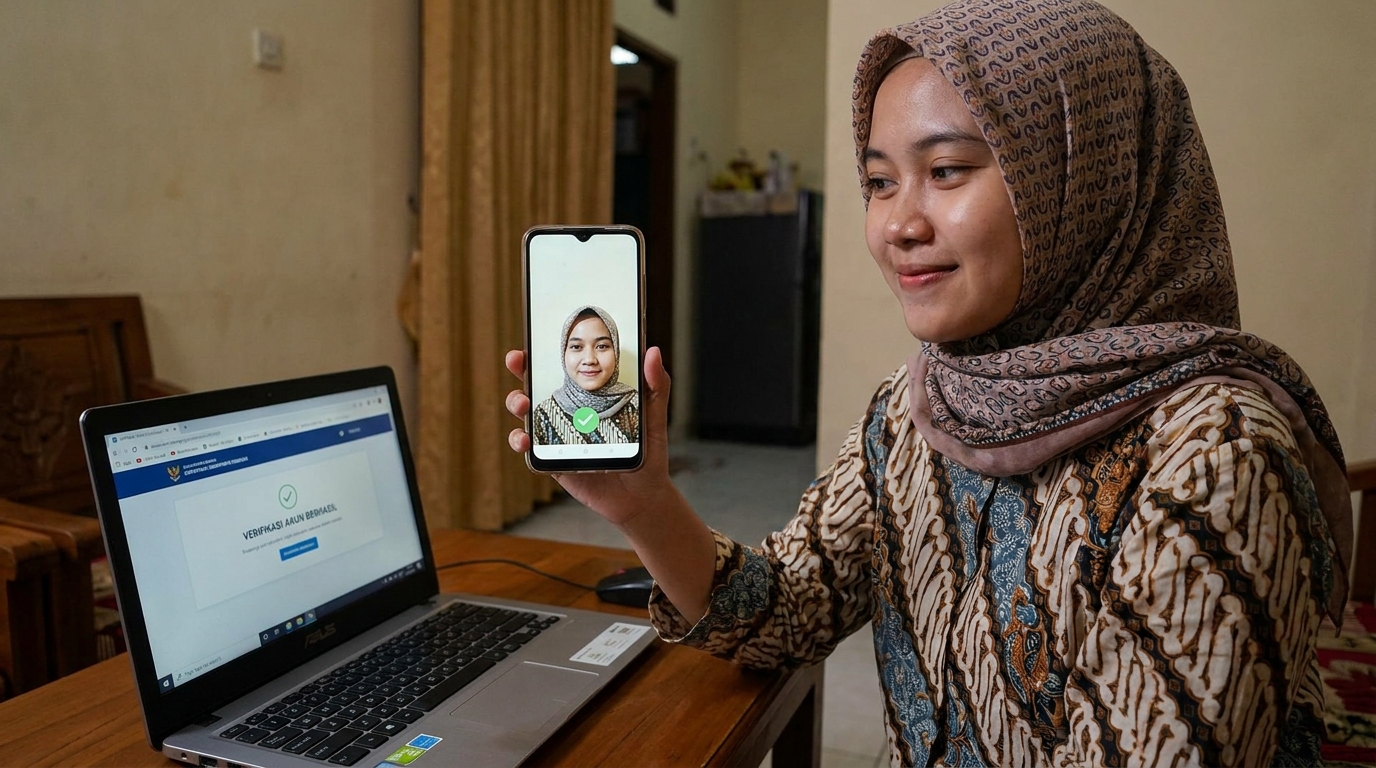 Supporting image showing the final accepted-looking result described in "Swafoto (Selfie) untuk Verifikasi Akun".