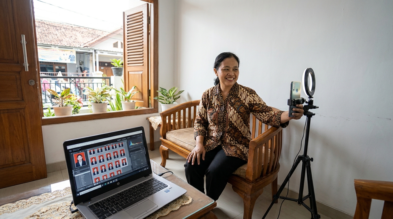 Panduan Pas Foto Sendiri Hasil Studio di Rumah (Update 2026)