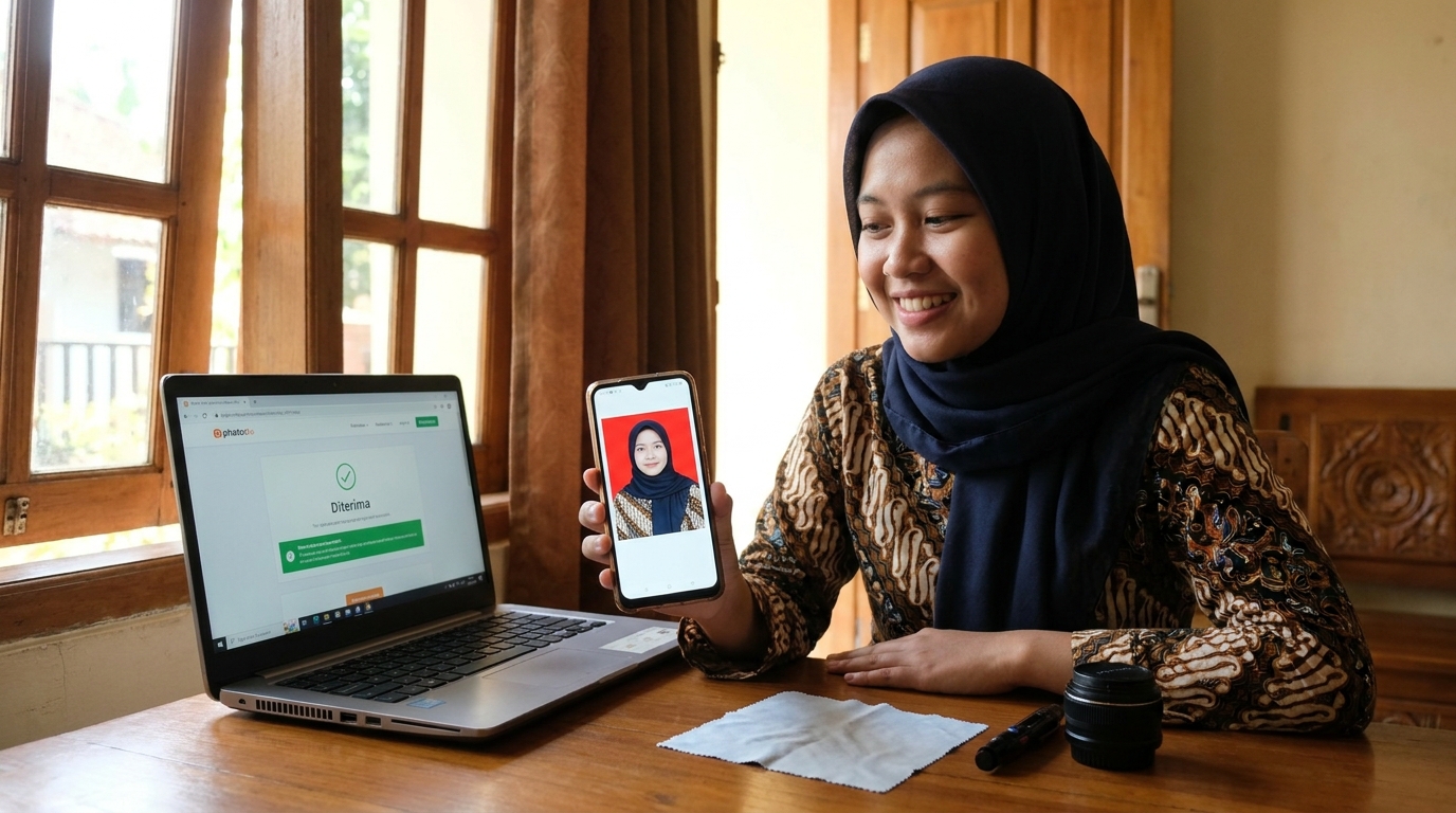 Supporting image showing the final accepted-looking result described in "Tips Mencegah Foto Pecah Sejak Awal".
