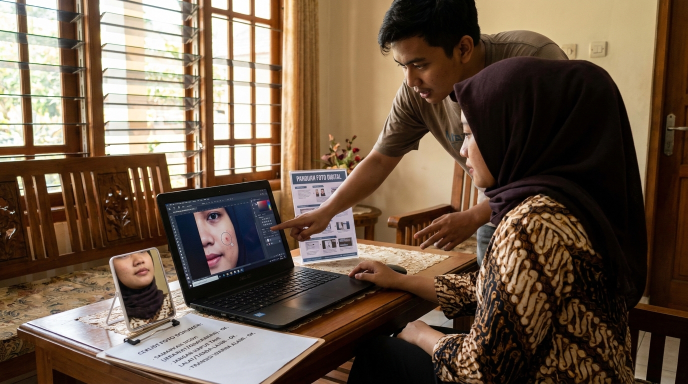 Supporting image that visualizes the requirements, checklist, or technical standards from "Menyamarkan Noda Wajah Secara Natural".