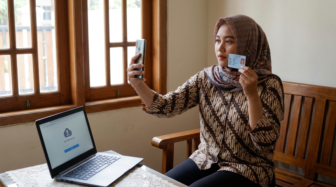 Supporting image showing the main action or workflow for pas foto verifikasi dompet digital.