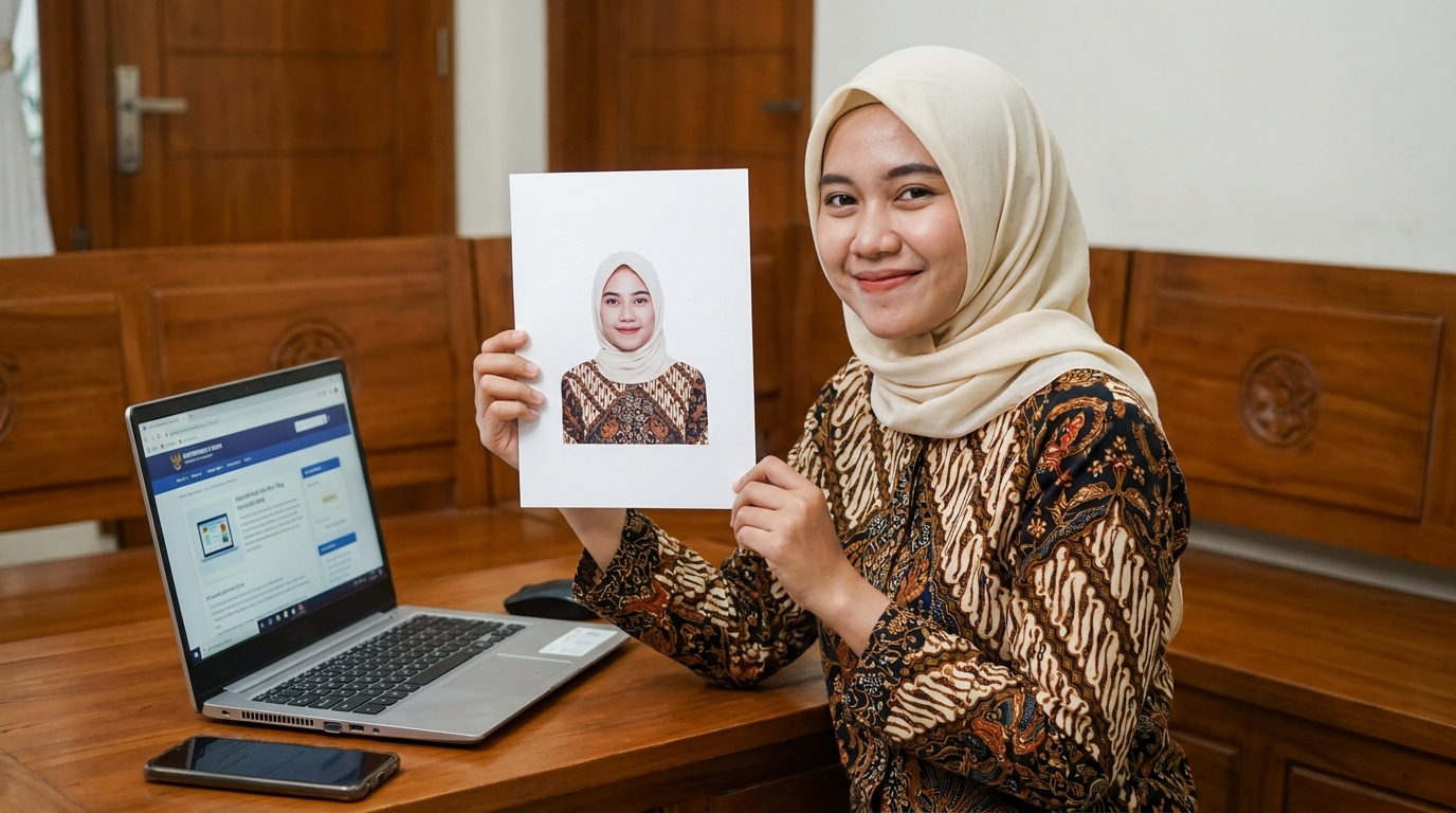 Supporting image showing the final accepted-looking result described in "Langkah Praktis Menyiapkan Foto Visa".
