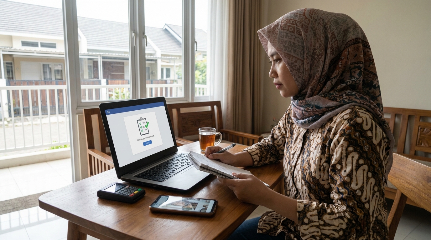 Supporting image that visualizes the requirements, checklist, or technical standards for tips aman upload foto online.