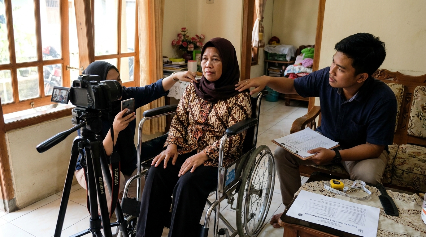 Supporting image that visualizes the requirements, checklist, or technical standards from "Aturan Pose dan Penggunaan Kursi Roda".