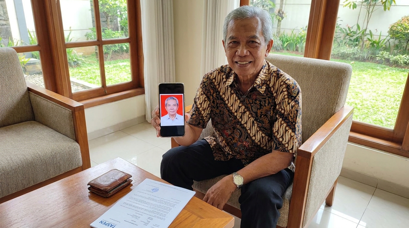 Supporting image showing the final accepted-looking result described in "Solusi Foto Profesional Tanpa Keluar Rumah".