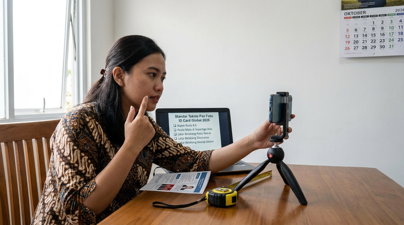 Supporting image that visualizes the requirements, checklist, or technical standards from "Standar Teknis Pas Foto ID Card Global 2026".