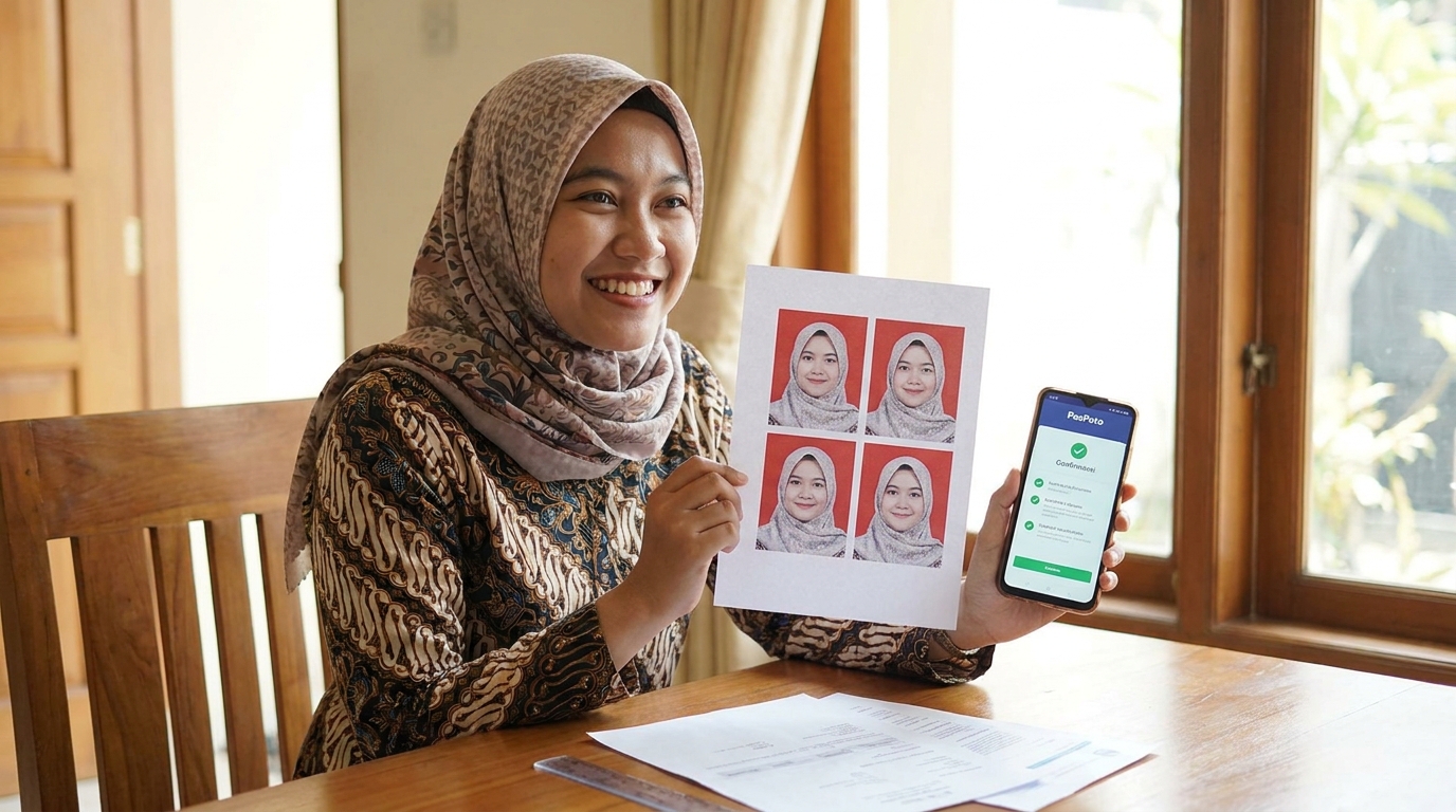 Supporting image showing the final accepted-looking result described in "Langkah Mudah Mendapatkan Foto Berkualitas".