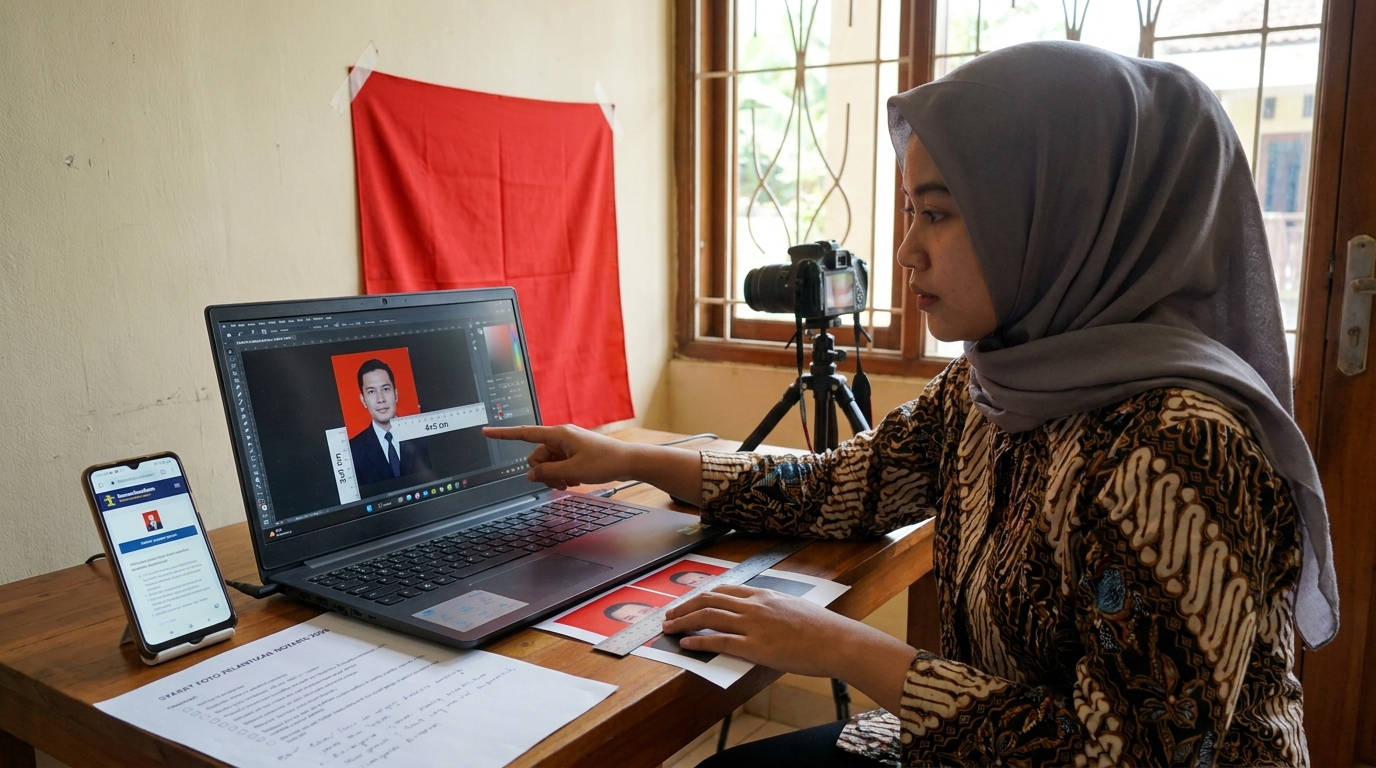 Supporting image that visualizes the requirements, checklist, or technical standards from "Spesifikasi Teknis dan Rasio Aspek".