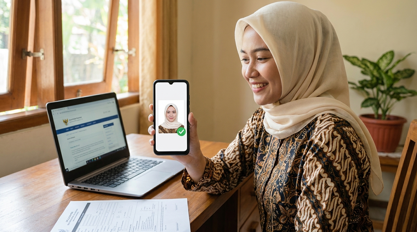 Supporting image showing the final accepted-looking result described in "Solusi Foto Paspor Praktis di Rumah".