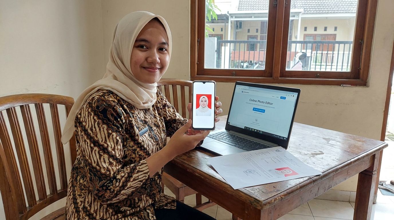 Supporting image showing the final accepted-looking result described in "Solusi Praktis Saat Tidak Menemukan Studio Foto".