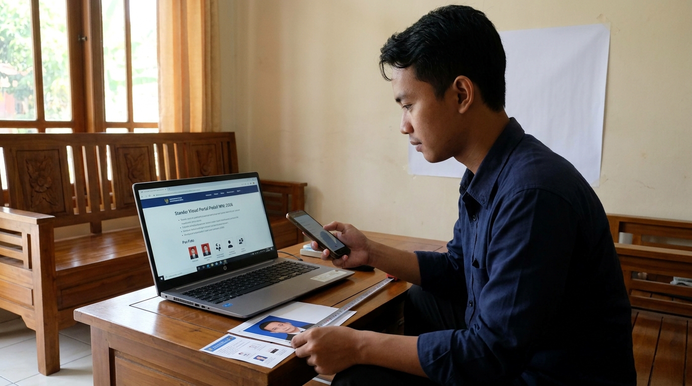 Supporting image that visualizes the requirements, checklist, or technical standards from "Standar Visual Portal Peduli WNI 2026".