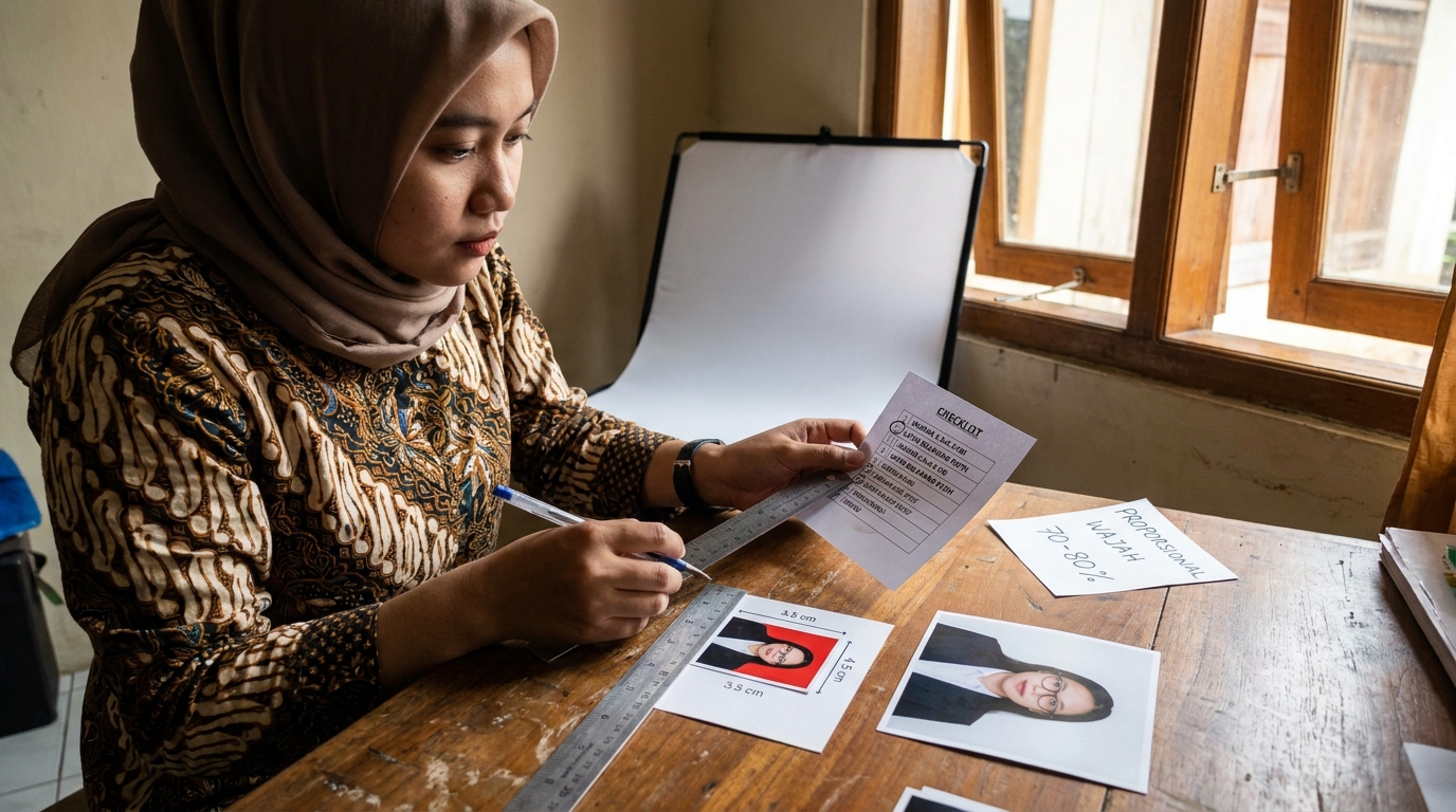 Supporting image that visualizes the requirements, checklist, or technical standards from "Spesifikasi Teknis Ukuran dan Komposisi".