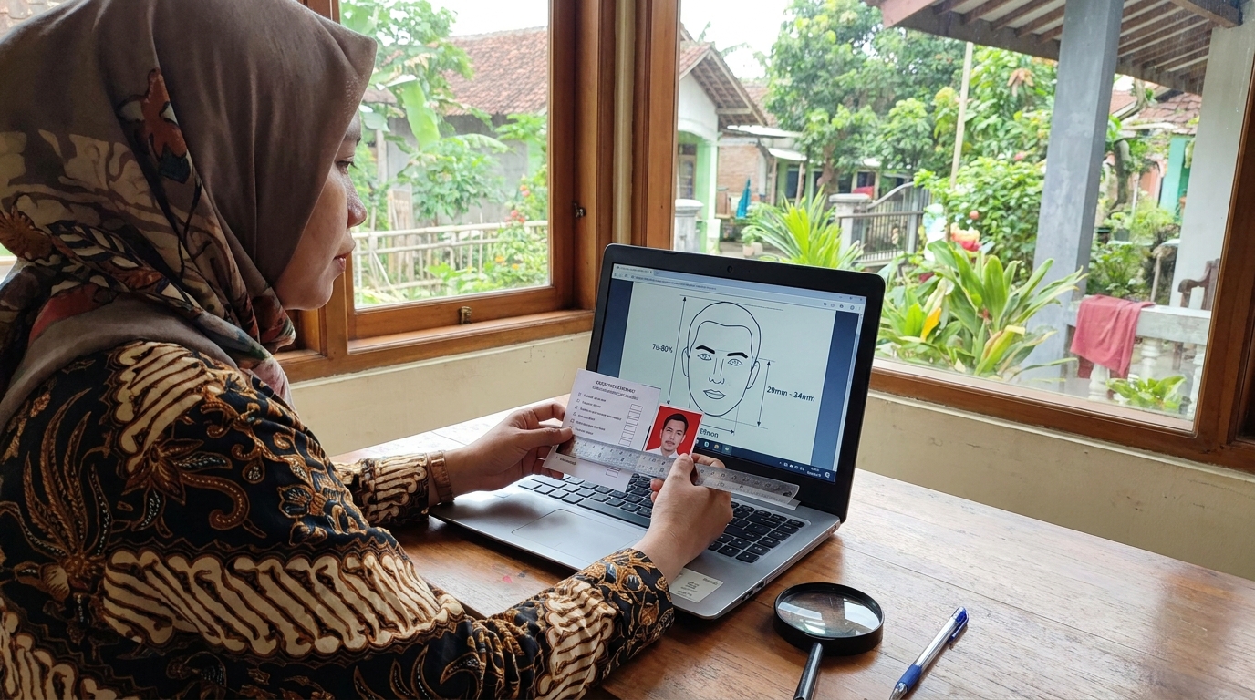 Supporting image that visualizes the requirements, checklist, or technical standards from "Geometri Wajah: Aturan Rasio 70-80% yang Krusial".