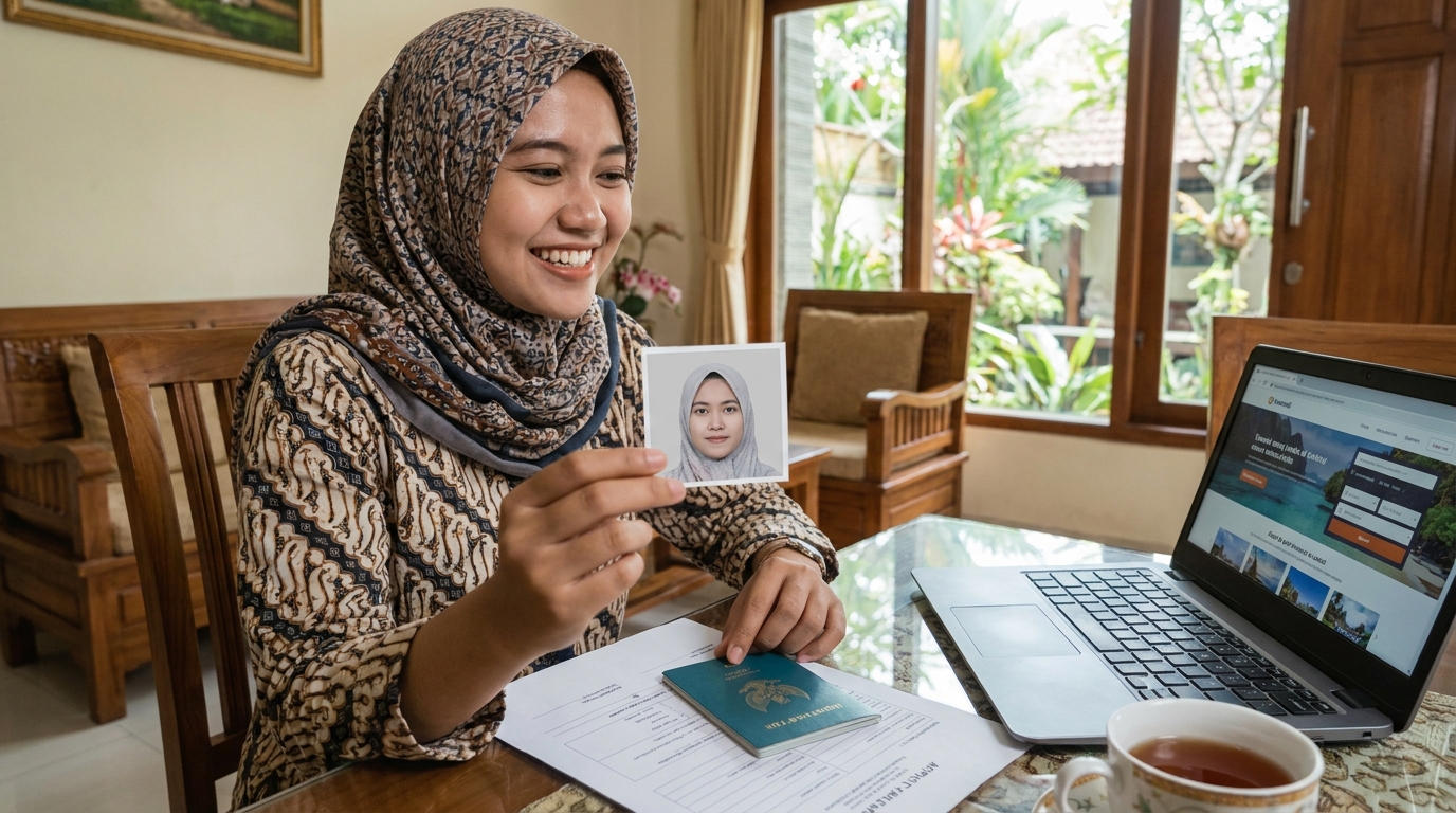 Supporting image showing the final accepted-looking result for foto visa inggris 2026.