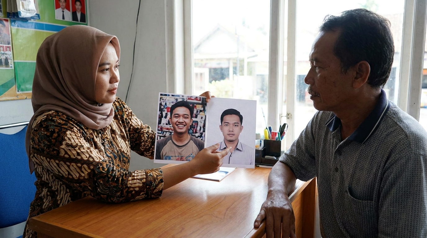 Supporting image showing a clear evaluation or comparison for pas foto ielts toefl.