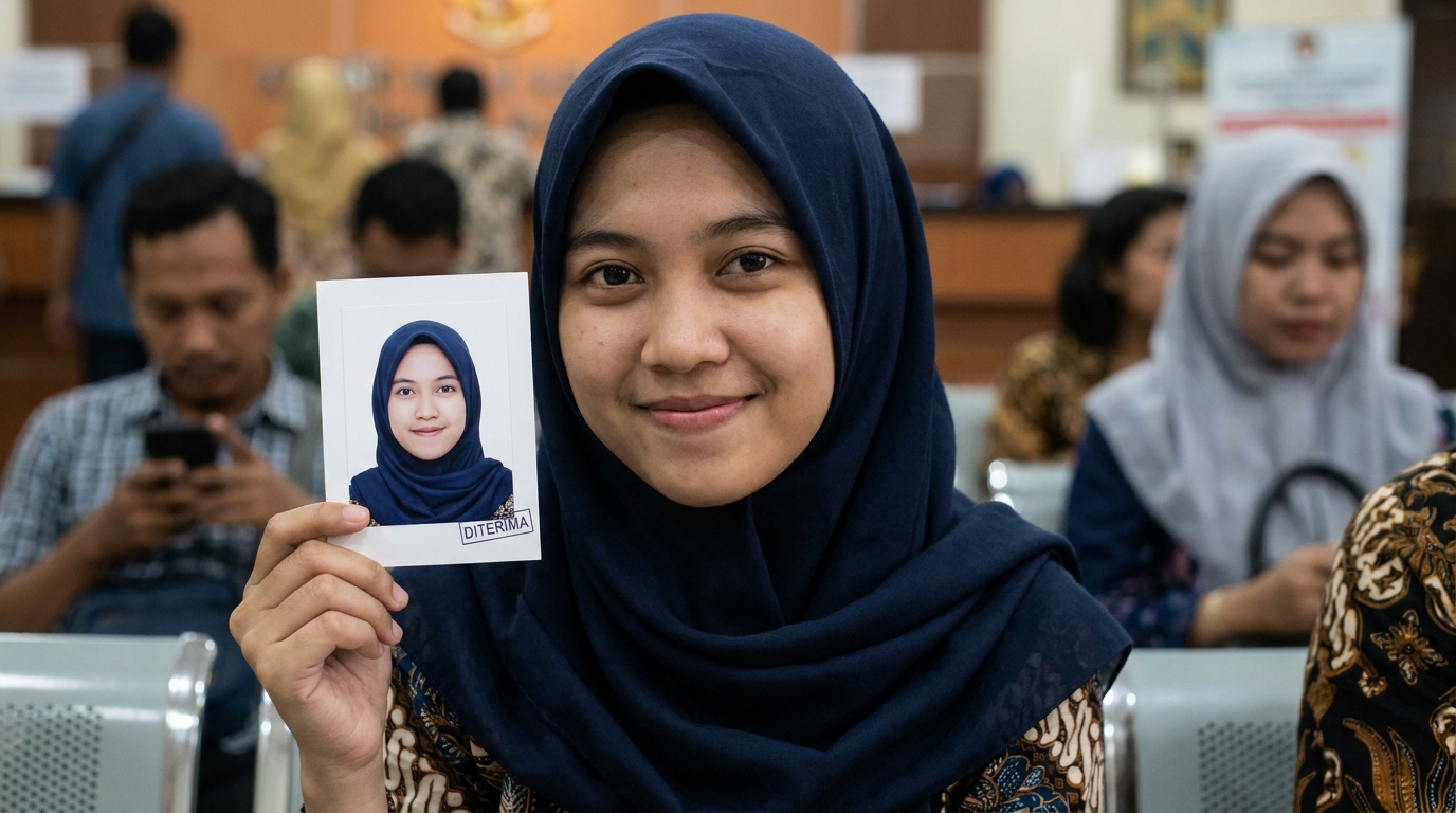 Supporting image showing the final accepted-looking result described in "Pemilihan Warna dan Material untuk Hasil Maksimal".