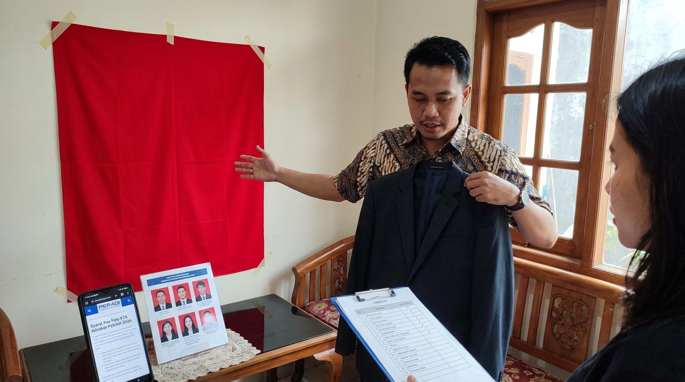 Supporting image that visualizes the requirements, checklist, or technical standards from "Ketentuan Latar Belakang dan Komposisi Visual".