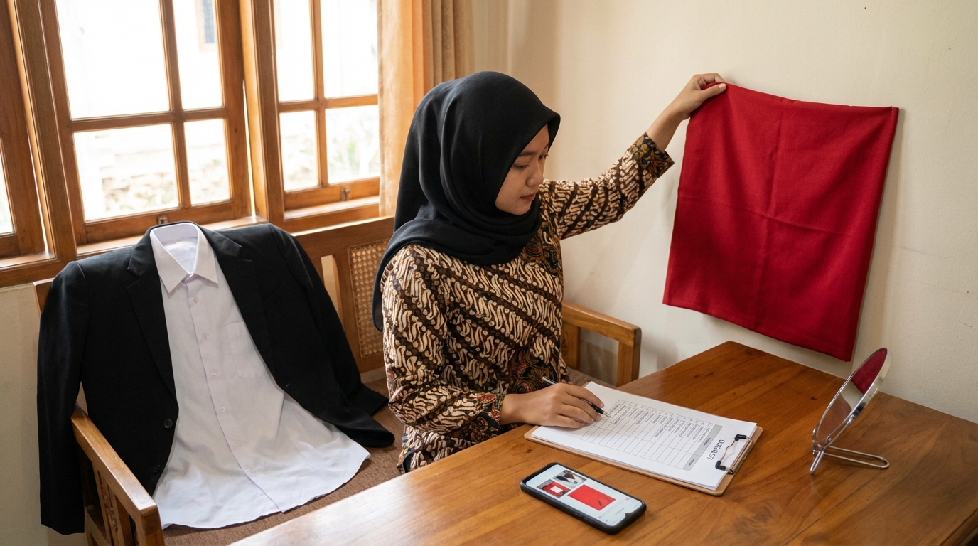 Supporting image that visualizes the requirements, checklist, or technical standards from "Ketentuan Pakaian dan Penampilan".