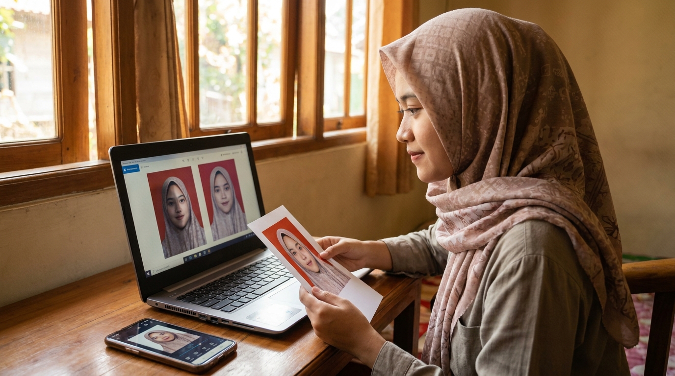 Supporting image showing a clear evaluation or comparison inspired by "Memastikan Kelolosan Foto dengan Teknologi".