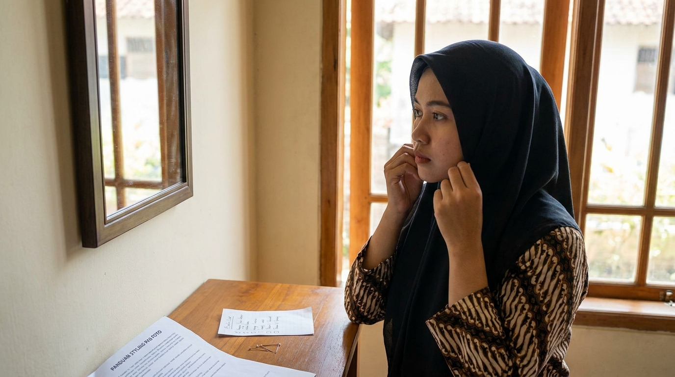 Supporting image that visualizes the requirements, checklist, or technical standards from "Panduan Styling: Menyeimbangkan Syariat dan Syarat Formal".