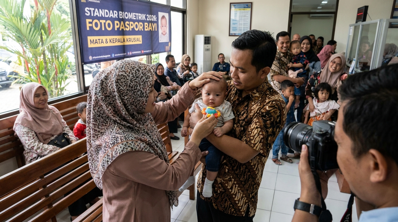 Seni Mengabadikan Biometrik: Panduan Pas Foto Paspor Bayi 2026 yang Sempurna