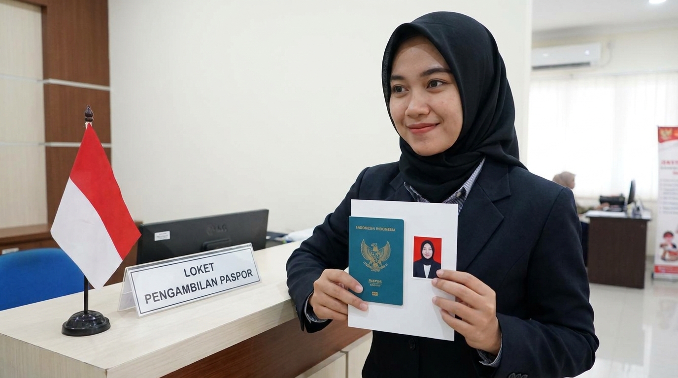 Supporting image showing the final accepted-looking result for pas foto hijab formal.